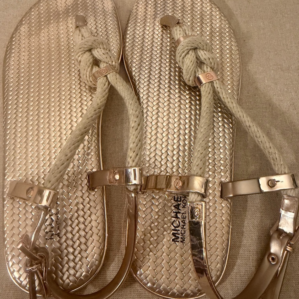 Michael Kors Rose Gold Women's rope stylish Sandals